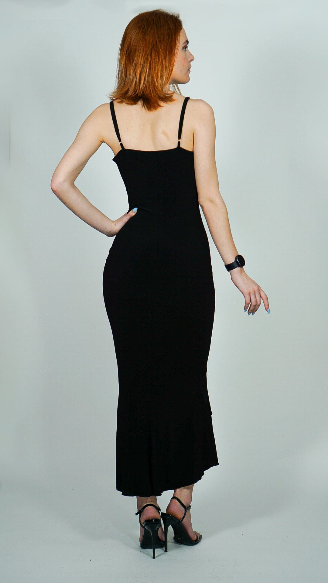 Model is wearing Ruffle Front Wrap and Hem Maxi Dress She&#39;s Elegant